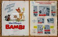 h050 BAMBI movie pressbook R66 Walt Disney cartoon classic!