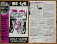 h087 BLOOD & ROSES movie pressbook '61 Roger & Annette Vadim!