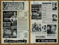 h130 CATTLE QUEEN OF MONTANA movie pressbook '54 Stanwyck, Reagan
