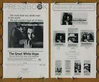 h325 GREAT WHITE HOPE movie pressbook '70 Jack Johnson boxing bio!