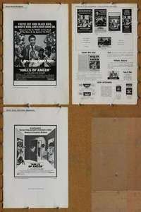 h331 HALLS OF ANGER movie pressbook '70 Lockhart, race-relations!