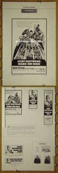 h332 HANG 'EM HIGH movie pressbook '68 Clint Eastwood classic!