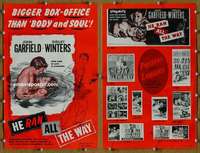h343 HE RAN ALL THE WAY movie pressbook '51 John Garfield, Winters