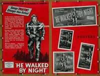 h345 HE WALKED BY NIGHT movie pressbook '48 Richard Basehart, Brady