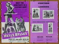 h349 HELL'S BELLES movie pressbook '69 sexy AIP biker ladies!
