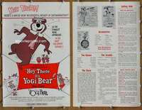 h355 HEY THERE IT'S YOGI BEAR movie pressbook '64 Hanna-Barbera