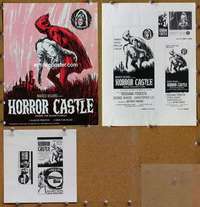 h371 HORROR CASTLE movie pressbook '64 Christopher Lee, Podesta