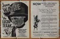 h469 LUCKY TEXAN movie pressbook '34 great John Wayne image!