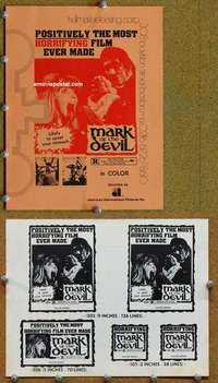 h497 MARK OF THE DEVIL movie pressbook '72 horrifying exorcism!