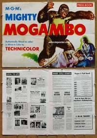 h519 MOGAMBO movie pressbook '53 Clark Gable, Grace Kelly, Africa!