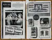 h590 PERFECT STRANGERS movie pressbook '50 Ginger Rogers, Morgan