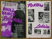 h595 PHILO VANCE RETURNS movie pressbook '47 William Wright, Austin