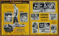 h611 PROUD & PROFANE movie pressbook '56 William Holden, Kerr