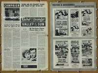 h621 RACHEL & THE STRANGER/VALLEY OF THE SUN movie pressbook '54