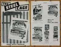 h709 STEEL CAGE movie pressbook '54 Paul Kelly, Maureen O'Sullivan