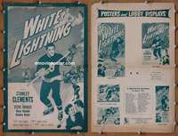h833 WHITE LIGHTNING movie pressbook '53 great hockey image!