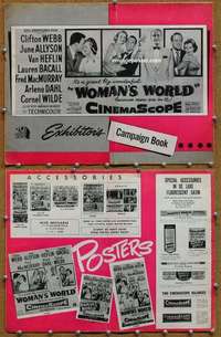 h849 WOMAN'S WORLD movie pressbook '54 Allyson, Webb, Heflin, Bacall