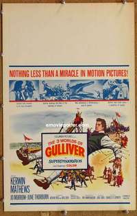 g004 3 WORLDS OF GULLIVER window card movie poster '60 Ray Harryhausen