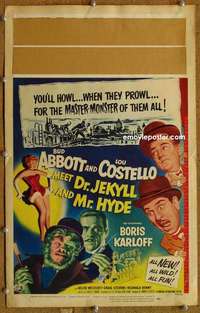 g009 ABBOTT & COSTELLO MEET DR JEKYLL & MR HYDE window card movie poster '53