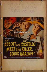 g010 ABBOTT & COSTELLO MEET KILLER BORIS KARLOFF window card movie poster '49