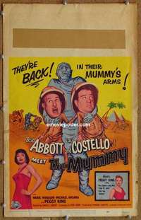 g011 ABBOTT & COSTELLO MEET THE MUMMY window card movie poster '55 spooky!