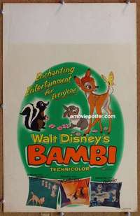 g023 BAMBI window card movie poster R57 Walt Disney cartoon classic!