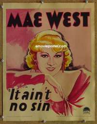 g002 BELLE OF THE '90s window card movie poster '34 Mae West, It Ain't No Sin!