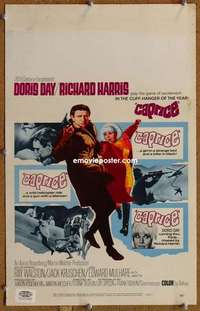 g048 CAPRICE window card movie poster '67 Doris Day, Richard Harris