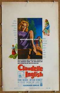 g058 CLAUDELLE INGLISH window card movie poster '61 misbehavin' Diane McBain!