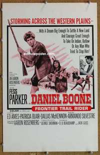 g066 DANIEL BOONE FRONTIER TRAIL RIDER window card movie poster '66 Parker