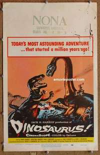 g071 DINOSAURUS window card movie poster '60 wild prehistoric monsters!
