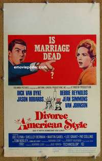 g073 DIVORCE AMERICAN STYLE window card movie poster '67 Van Dyke, Reynolds