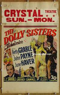 g076 DOLLY SISTERS window card movie poster '45 Betty Grable, John Payne