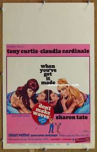 g078 DON'T MAKE WAVES window card movie poster '67 Tony Curtis, Sharon Tate