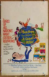 g109 GLOBAL AFFAIR window card movie poster '64 Bob Hope, Yvonne De Carlo