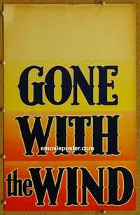 g111 GONE WITH THE WIND window card movie poster '39 Clark Gable, Leigh