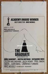 g112 GRADUATE window card movie poster '68 Dustin Hoffman, Anne Bancroft