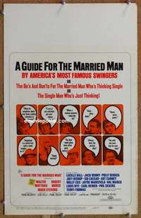 g115 GUIDE FOR THE MARRIED MAN window card movie poster '67 Walter Matthau