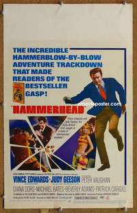 g119 HAMMERHEAD window card movie poster '68 Vince Edwards, Geeson