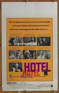 g128 HOTEL window card movie poster '67 Arthur Hailey, Rod Taylor, Spaak