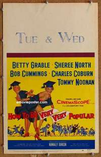g131 HOW TO BE VERY, VERY POPULAR window card movie poster '55 Betty Grable