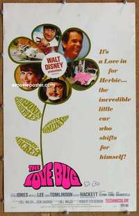 g153 LOVE BUG window card movie poster '69 Disney, Volkswagen Beetle Herbie!
