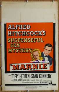g158 MARNIE window card movie poster '64 Sean Connery, Alfred Hitchcock