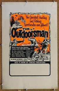 g183 OUTDOORSMAN window card movie poster '68 greatest hunting & fishing!