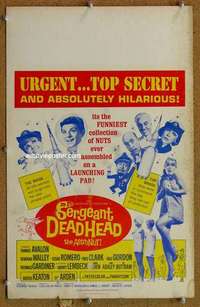 g208 SERGEANT DEADHEAD window card movie poster '65 Frankie Avalon, Keaton
