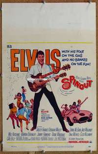 g215 SPINOUT window card movie poster '66 Elvis Presley, rock 'n' roll!
