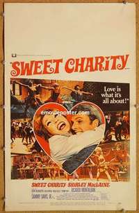 g223 SWEET CHARITY window card movie poster '69 Bob Fosse, Shirley MacLaine