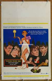 g248 WHERE WERE YOU WHEN THE LIGHTS WENT OUT window card movie poster '68