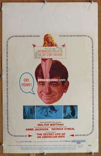 g206 SECRET LIFE OF AN AMERICAN WIFE window card movie poster '68 Matthau