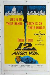 m341 12 ANGRY MEN linen one-sheet movie poster '57 Henry Fonda, Sidney Lumet
